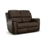 Henry Leather Power Reclining Loveseat with Power Headrests & Lumbar