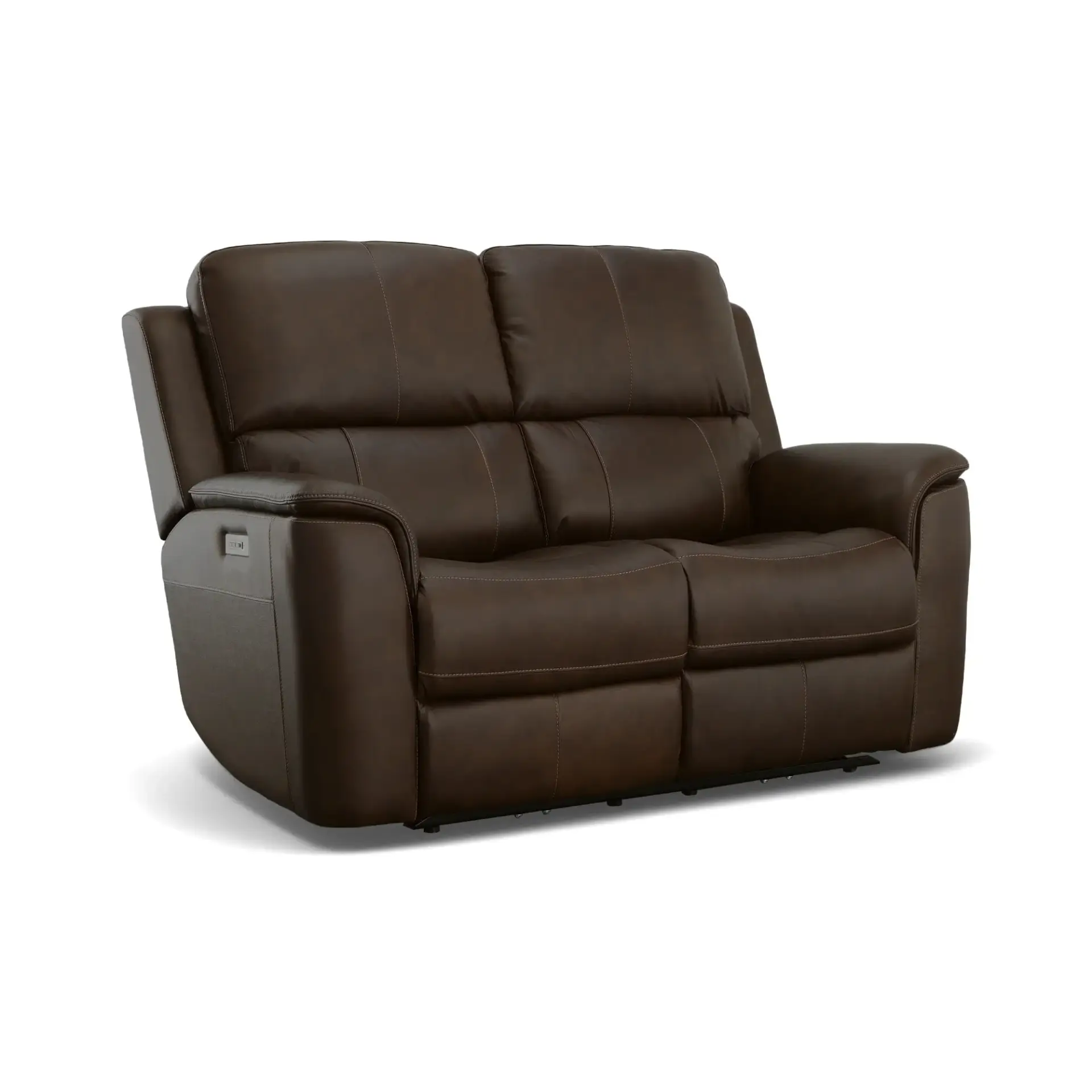 Henry Leather Power Reclining Loveseat with Power Headrests & Lumbar