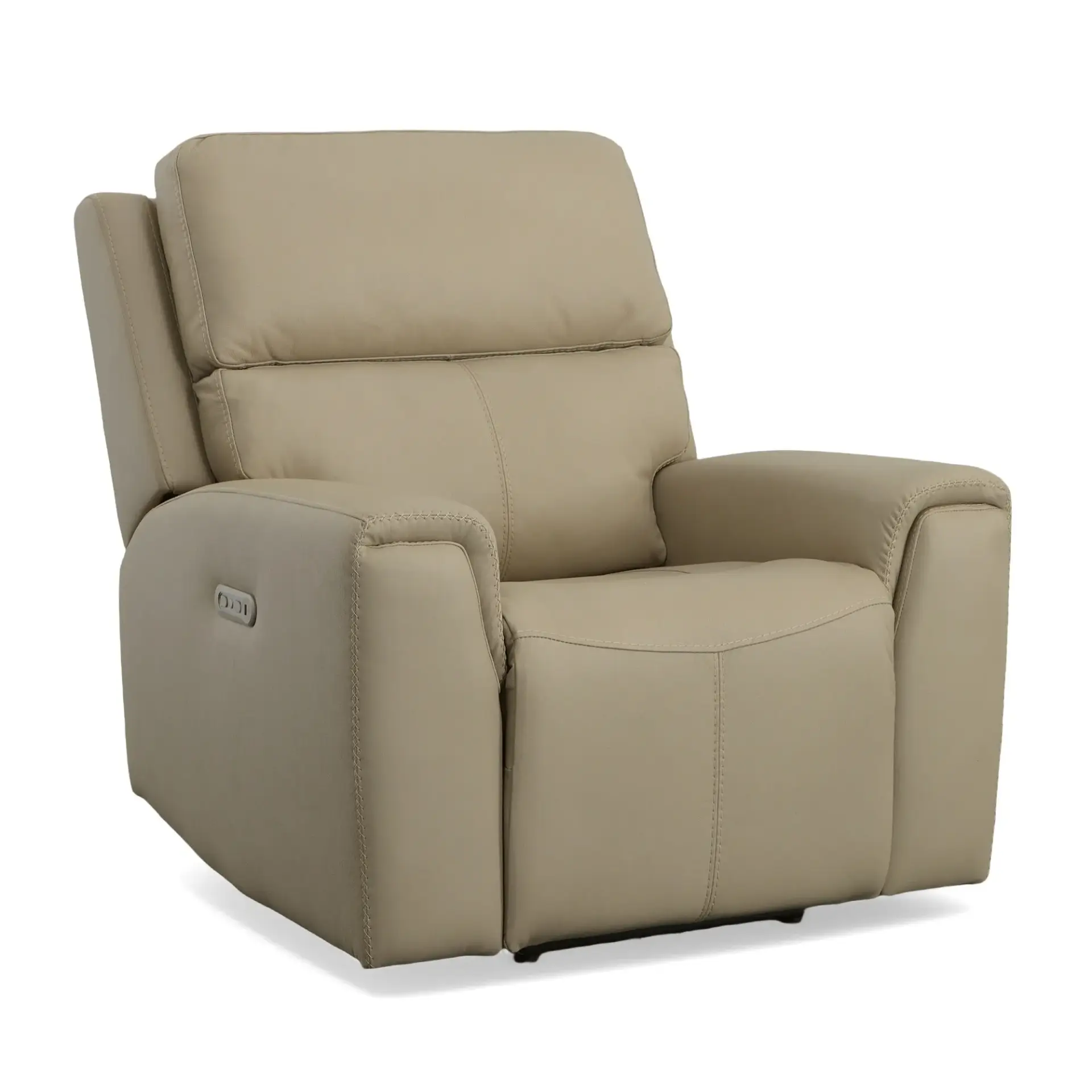 be8046e2cedffdecc3d1ac36031e0182 Jarvis Parchment Leather Power Recliner with Power Headrest - Image 1