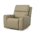 Jarvis Parchment Leather Power Recliner with Power Headrest - Image 4