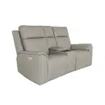 Vernon Fabric Power Reclining Loveseat with Console, Power Headrests, Lumbar, Heat & Massage