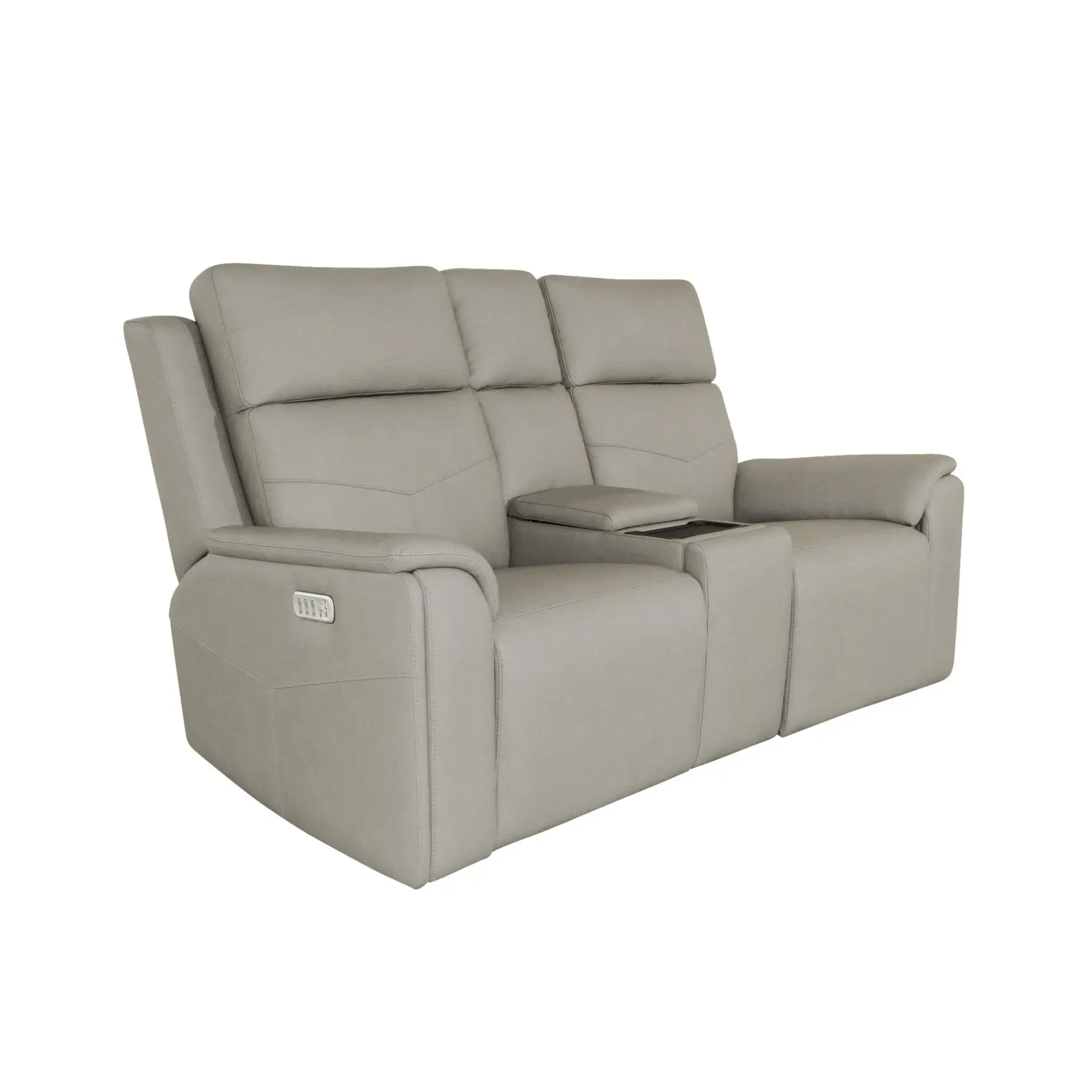 Vernon Fabric Power Reclining Loveseat with Console, Power Headrests, Lumbar, Heat & Massage