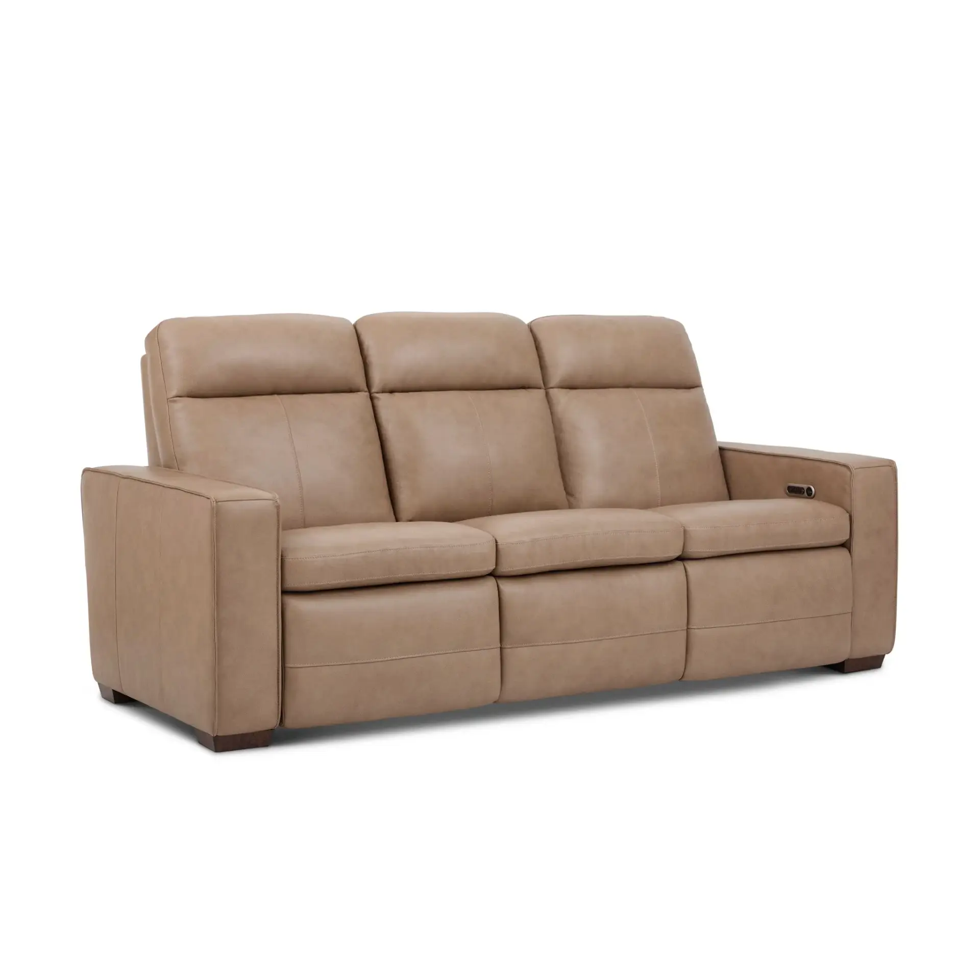Dutch Leather Power Reclining Sofa with Console, Power Headrest, & Lumbar