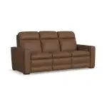 Dutch Leather Power Reclining Sofa with Console, Power Headrest, & Lumbar
