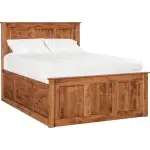 Shaker Chest Queen Bed - Tall 6 Drawer / 3 Drawer Pedestal & Raised Panel HB / FB