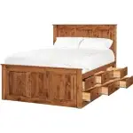 Shaker Chest Queen Bed - Tall 6 Drawer / 3 Drawer Pedestal & Raised Panel HB / FB - Image 4